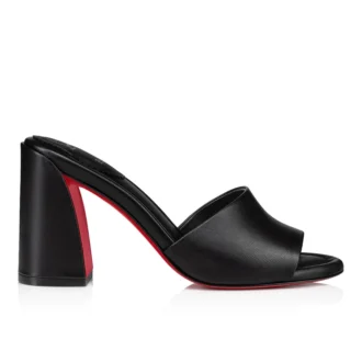 Jane Mule – klapki na obcasie 85 mm – skóra jagnięca nappa – czarne – damskie