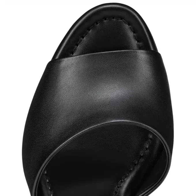 Jane Mule – klapki na obcasie 85 mm – skóra jagnięca nappa – czarne – damskie