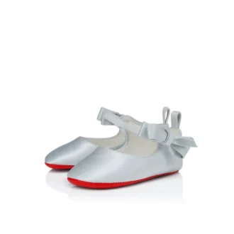 Lou Babe – baleriny – satyna krepowa – pastelowy błękit – niemowlęce Lou Babe – baleriny – satyna krepowa – pastelowy błękit – niemowlęce