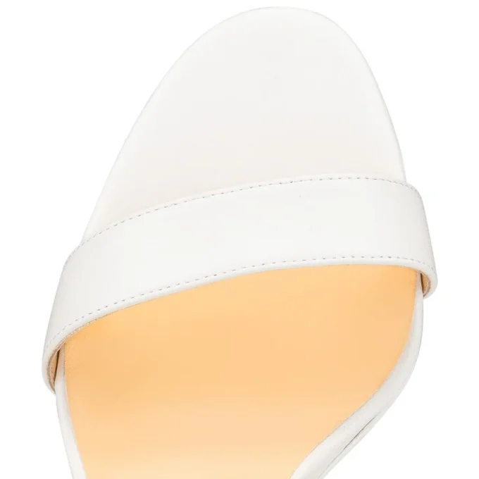 Loubi Queen – sandały na 120 mm – skóra nappa jagnięca – Bianco Loubi Queen – sandały na 120 mm – skóra nappa jagnięca – Bianco