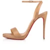 Loubi Queen – sandały na obcasie 120 mm – skóra nappa – kolor Nude 1 – damskie