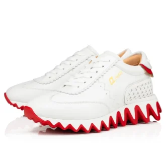 Loubishark – Sneakersy – skóra cielęca i neopren – Bianco – damskie Loubishark – Sneakersy – skóra cielęca i neopren – Bianco – damskie