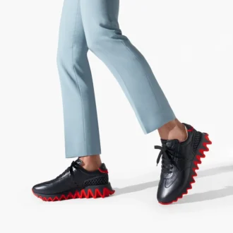 Loubishark – Sneakersy – skóra cielęca i neopren – czarne – męskie Loubishark – Sneakersy – skóra cielęca i neopren – czarne – męskie