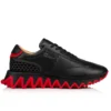 Loubishark – Sneakersy – skóra cielęca i neopren – czarne – męskie
