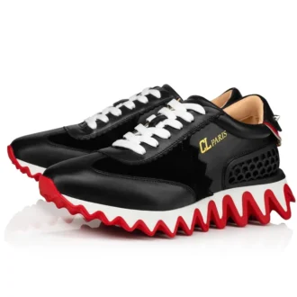 Loubishark – Sneakersy – skóra cielęca i zamsz cielęcy – czarne – damskie Loubishark – Sneakersy – skóra cielęca i zamsz cielęcy – czarne – damskie