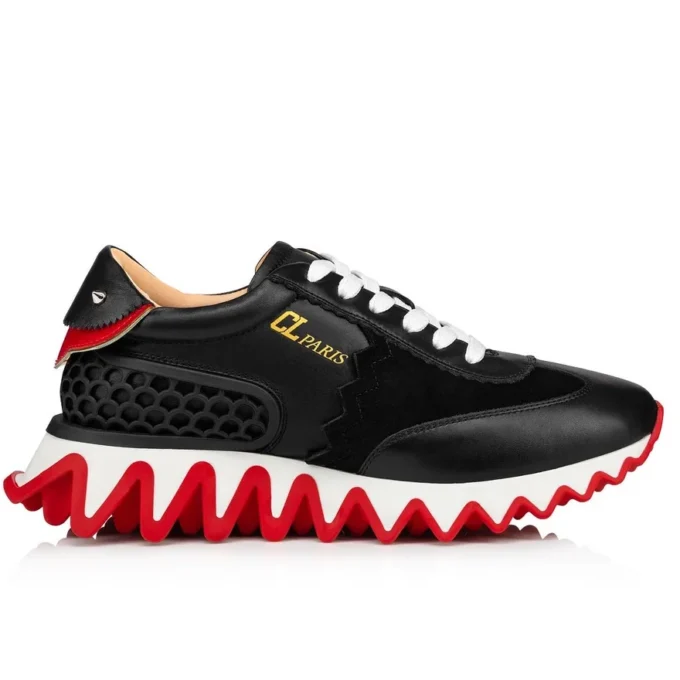 Loubishark – Sneakersy – skóra cielęca i zamsz cielęcy – czarne – damskie Loubishark – Sneakersy – skóra cielęca i zamsz cielęcy – czarne – damskie