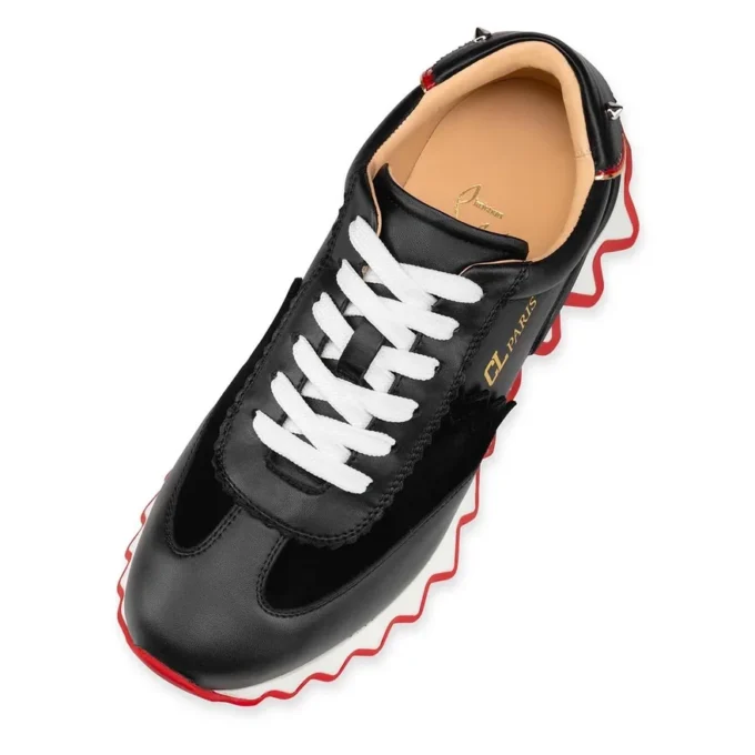 Loubishark – Sneakersy – skóra cielęca i zamsz cielęcy – czarne – damskie Loubishark – Sneakersy – skóra cielęca i zamsz cielęcy – czarne – damskie