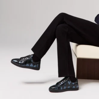 Louis Junior – Sneakersy – patchworkowa skóra węża wodnego – czarne – męskie Louis Junior – Sneakersy – patchworkowa skóra węża wodnego – czarne – męskie