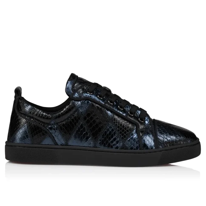 Louis Junior – Sneakersy – patchworkowa skóra węża wodnego – czarne – męskie