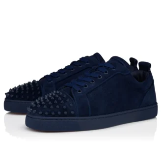 Louis Junior Spikes – Sneakersy – Veau Velours and Spikes – Zaffiro – Mężczyźni