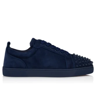 Louis Junior Spikes – Sneakersy – Veau Velours and Spikes – Zaffiro – Mężczyźni
