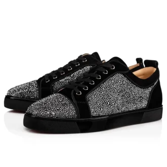 Louis Junior Strass – Sneakersy – zamsz cielęcy i cyrkonie – czarne – męskie