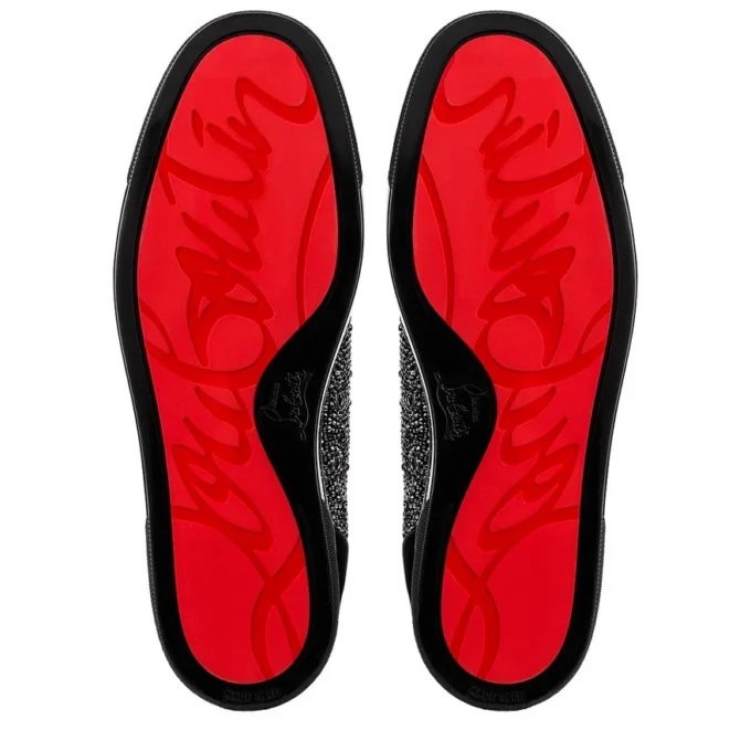Louis Junior Strass – Sneakersy – zamsz cielęcy i cyrkonie – czarne – męskie Louis Junior Strass – Sneakersy – zamsz cielęcy i cyrkonie – czarne – męskie