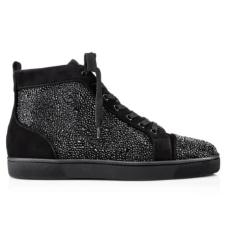 Louis Strass – Sneakersy – Veau Velours i Strass – Czarne – Męskie