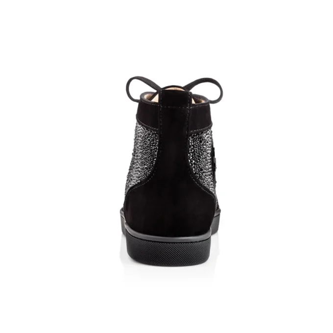 Louis Strass – Sneakersy – Veau Velours i Strass – Czarne – Męskie Louis Strass – Sneakersy – Veau Velours i Strass – Czarne – Męskie