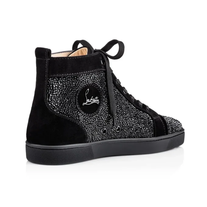 Louis Strass – Sneakersy – Veau Velours i Strass – Czarne – Męskie Louis Strass – Sneakersy – Veau Velours i Strass – Czarne – Męskie