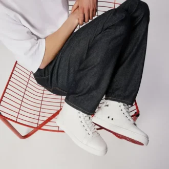 Louis – wysokie Sneakersy – skóra cielęca – białe – męskie Louis – wysokie Sneakersy – skóra cielęca – białe – męskie