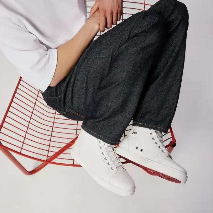 Louis – wysokie Sneakersy – skóra cielęca – białe – męskie Louis – wysokie Sneakersy – skóra cielęca – białe – męskie