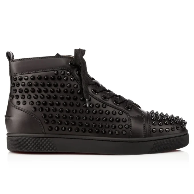 Louis – wysokie Sneakersy – skóra cielęca i kolce – czarne – męskie Louis – wysokie Sneakersy – skóra cielęca i kolce – czarne – męskie