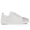 Louise Junior Perla – Sneakersy – satyna krepowa, skóra cielęca i perły – białe – damskie Louise Junior Perla – Sneakersy – satyna krepowa, skóra cielęca i perły – białe – damskie