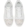 Louise Junior Perla – Sneakersy – satyna krepowa, skóra cielęca i perły – białe – damskie Louise Junior Perla – Sneakersy – satyna krepowa, skóra cielęca i perły – białe – damskie