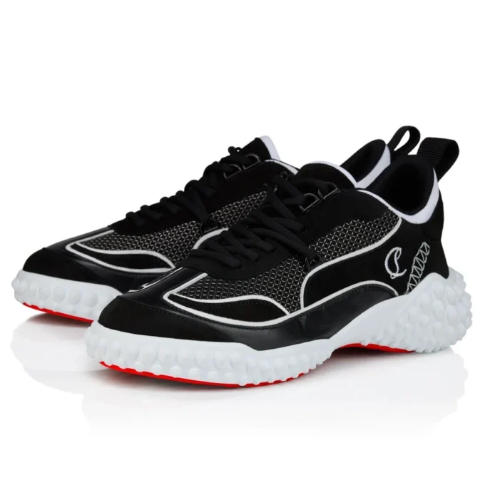 Mara – Sneakersy – zamsz cielęcy, skóra nappa jagnięca i siateczka – czarne – damskie Mara – Sneakersy – zamsz cielęcy, skóra nappa jagnięca i siateczka – czarne – damskie