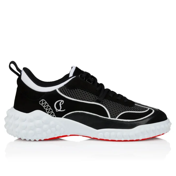 Mara – Sneakersy – zamsz cielęcy, skóra nappa jagnięca i siateczka – czarne – damskie Mara – Sneakersy – zamsz cielęcy, skóra nappa jagnięca i siateczka – czarne – damskie