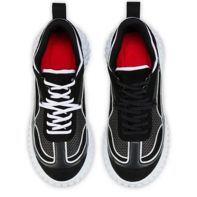 Mara – Sneakersy – zamsz cielęcy, skóra nappa jagnięca i siateczka – czarne – damskie Mara – Sneakersy – zamsz cielęcy, skóra nappa jagnięca i siateczka – czarne – damskie
