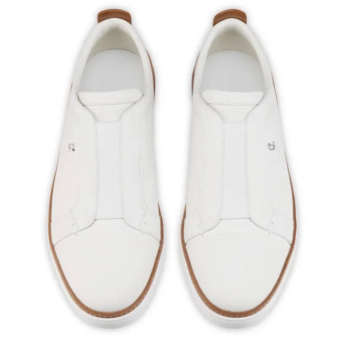 Marcontonio – Sneakersy – skóra cielęca – białe – męskie