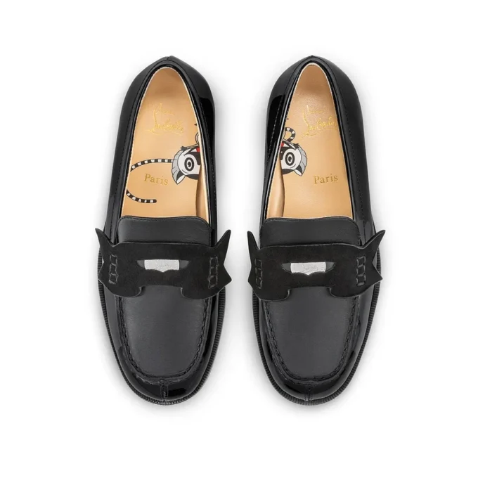 Mini Penny – mokasyny – lakierowana skóra cielęca i zamsz – czarne – dzieci Mini Penny – mokasyny – lakierowana skóra cielęca i zamsz – czarne – dzieci