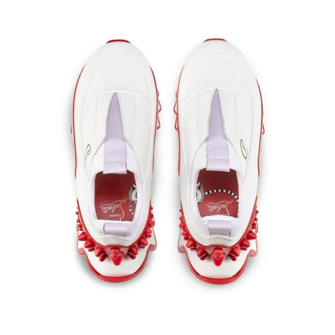 Mini Sharkyloub – Sneakersy do biegania – skóra cielęca i neopren – białe – dzieci Mini Sharkyloub – Sneakersy do biegania – skóra cielęca i neopren – białe – dzieci