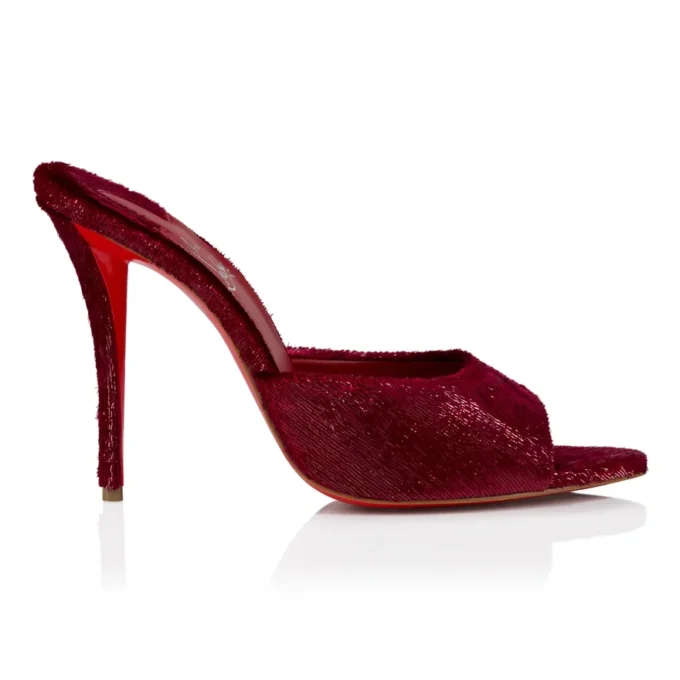 Miss Z Mule – klapki na obcasie 100 mm – aksamit – Fever – damskie Miss Z Mule – klapki na obcasie 100 mm – aksamit – Fever – damskie
