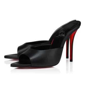 Miss Z Mule – klapki na obcasie 100 mm – skóra jagnięca nappa – czarne – damskie