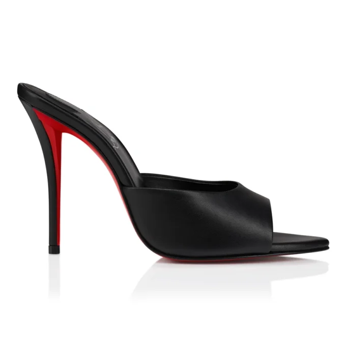 Miss Z Mule – klapki na obcasie 100 mm – skóra jagnięca nappa – czarne – damskie Miss Z Mule – klapki na obcasie 100 mm – skóra jagnięca nappa – czarne – damskie