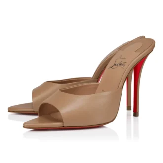 Miss Z Mule – klapki na obcasie 100 mm – skóra nappa jagnięca – kolor Blush – damskie