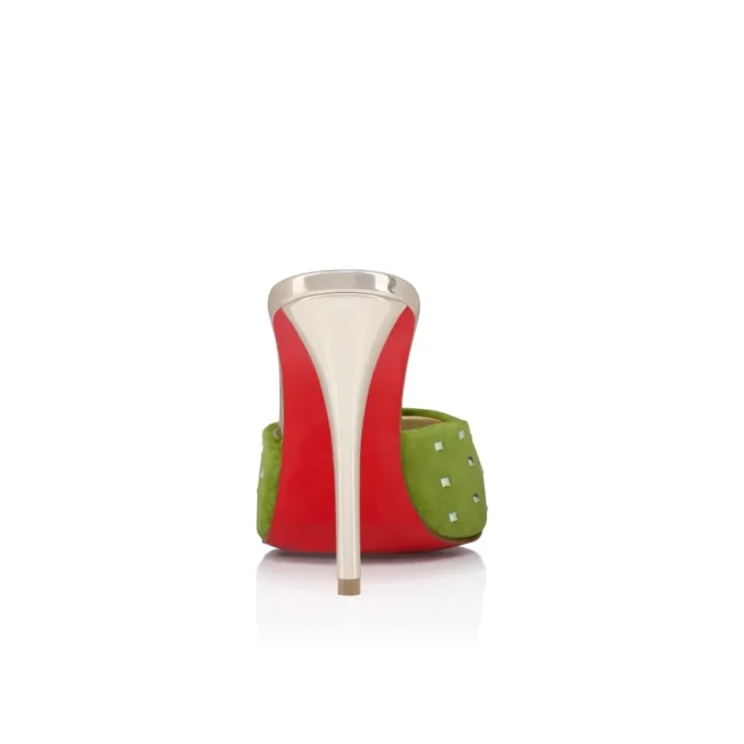 Miss Z Mule Strass Losanges – klapki na obcasie 100 mm – aksamit i cyrkonie – Haiiro – damskie Miss Z Mule Strass Losanges – klapki na obcasie 100 mm – aksamit i cyrkonie – Haiiro – damskie