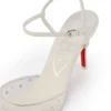 Miss Z Riviera Strass – czółenka na paskach z obcasem 80 mm – siateczka, skóra nappa i perły – Bianco – damskie