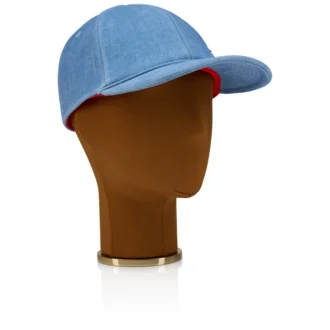 Mooncrest Cl Ac – czapka baseballowa – skóra cielęca i płótno – Ceruleo Mooncrest Cl Ac – czapka baseballowa – skóra cielęca i płótno – Ceruleo
