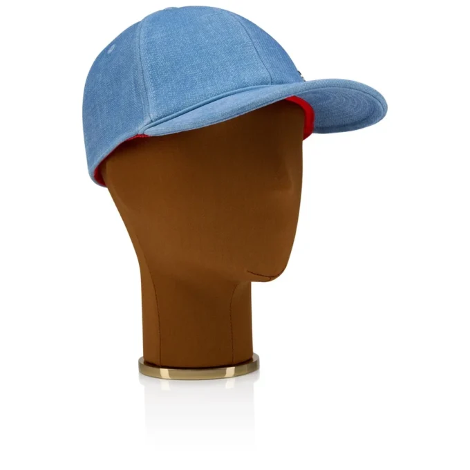 Mooncrest Cl Ac – czapka baseballowa – skóra cielęca i płótno – Ceruleo Mooncrest Cl Ac – czapka baseballowa – skóra cielęca i płótno – Ceruleo