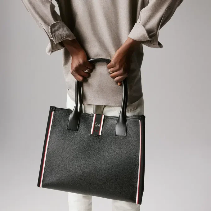 Nastroloubi L – Torba Typu Tote – ziarnista skóra cielęca – czarna