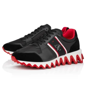 Nastroshark – Sneakersy do biegania – skóra cielęca i tkanina – czarne – męskie
