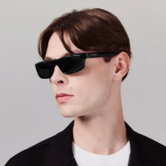 Our Georges Lb0028 – okulary przeciwsłoneczne – acetat – błyszcząca czerń