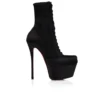 Pavlova Booty Alta – niskie buty 160 mm – satyna krepowa – czarne – damskie Pavlova Booty Alta – niskie buty 160 mm – satyna krepowa – czarne – damskie