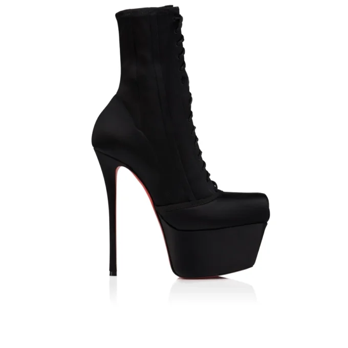 Pavlova Booty Alta – niskie buty 160 mm – satyna krepowa – czarne – damskie Pavlova Booty Alta – niskie buty 160 mm – satyna krepowa – czarne – damskie