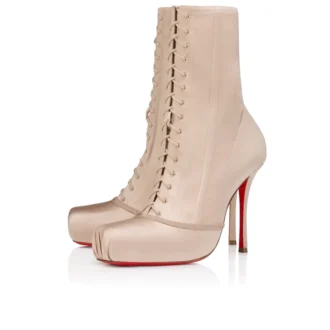 Pavlova Booty – niskie buty 100 mm – satyna krepowa – kolor różowy – damskie Pavlova Booty – niskie buty 100 mm – satyna krepowa – kolor różowy – damskie