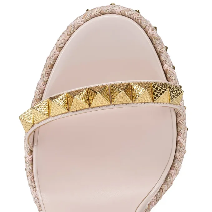 Pyraclou – espadryle na 110 mm – lakierowana skóra cielęca – Leche – damskie Pyraclou – espadryle na 110 mm – lakierowana skóra cielęca – Leche – damskie