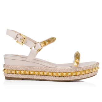 Pyraclou – espadryle na 60 mm – lakierowana skóra cielęca – Leche – damskie Pyraclou – espadryle na 60 mm – lakierowana skóra cielęca – Leche – damskie