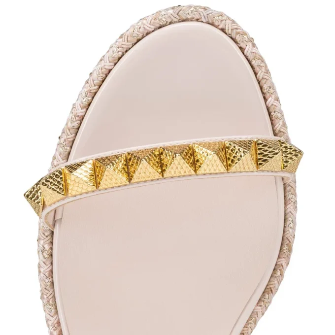 Pyraclou – espadryle na 60 mm – lakierowana skóra cielęca – Leche – damskie Pyraclou – espadryle na 60 mm – lakierowana skóra cielęca – Leche – damskie