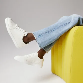 Rantulow – Sneakersy – ziarnista skóra cielęca – kolor latte – męskie