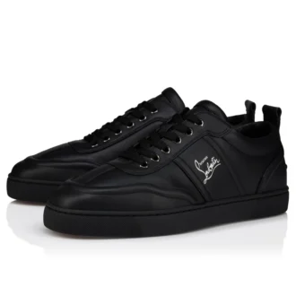 Retero – Sneakersy – skóra cielęca – czarne – męskie